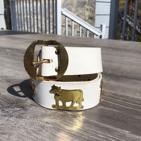 Accessories - White gold detailing fashion belt